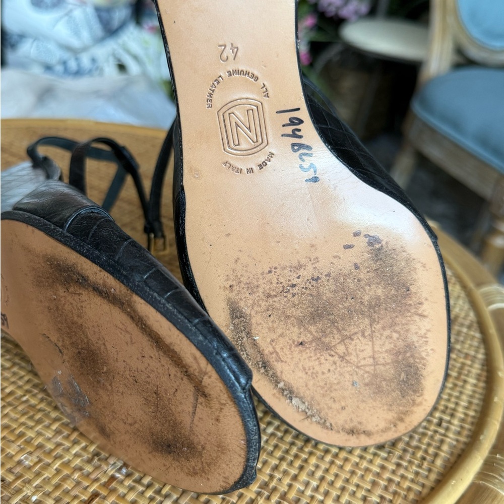 Black Wedge Sandals - Picture 7 of 11